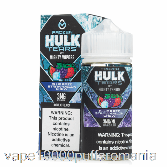Vape Romania Frozen Blue Razz Straw Pepene Galben - Lacrimi Hulk - 100ml 0mg